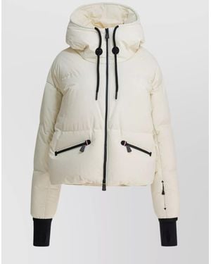 Moncler Ski Down Jacket With Hood And Pockets - Natural