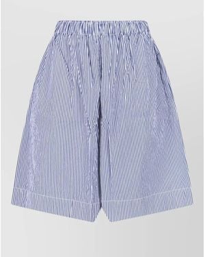 Daniela Gregis Straight Shorts Side Pockets Striped Pattern - Blue