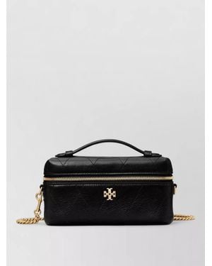 Tory Burch Quilted Crossbody Bag Top Handle Chain - Black