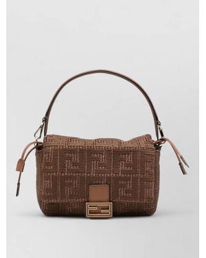 Fendi Mamma Baguette Medium Sellier Shoulder Bag - Brown