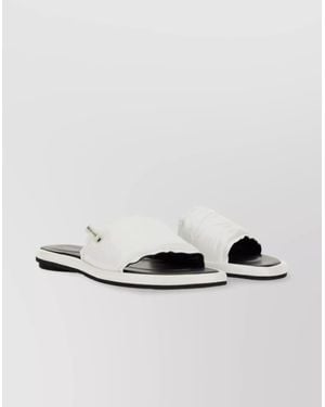 Premiata Slide Sandal With Contrast And Flat Sole - Metallic