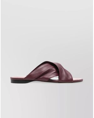 Paris Texas Flat Strappy Mules Open Toe - Brown