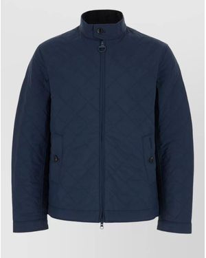 Barbour Nylon Padded Jacket Button Collar Pockets - Blue