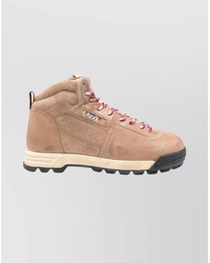 Autry Leather Ankle Lace-Up Boots - Pink