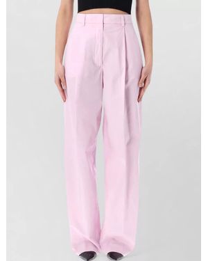 Thelatest Axel High Waist Straight Leg Trousers - Pink