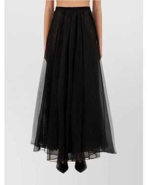 Nina Ricci Silk High-Rise Voluminous Maxi Skirt - Black