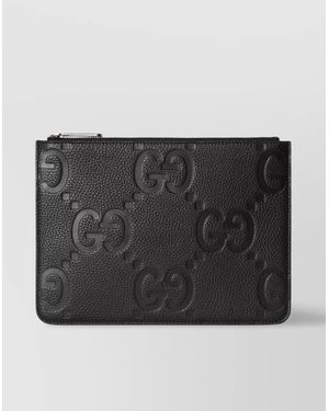Gucci Leather Medium Clutch - Black