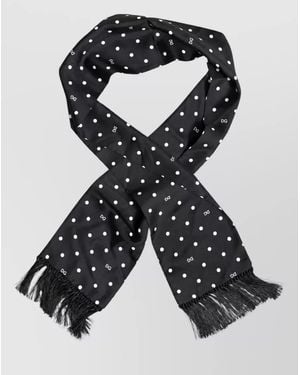 Dolce & Gabbana Silk Polka Dot Scarf - Black