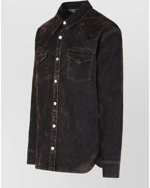 Amiri Flocked Denim Shirt - Black