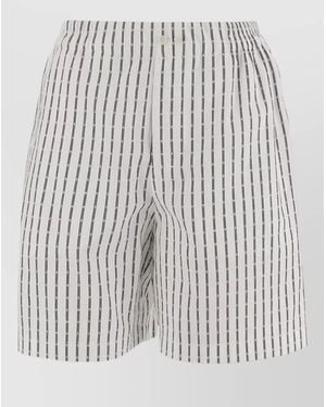 Jacquemus Striped Jacquard Bermuda Shorts - White