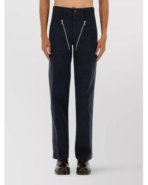 Dries Van Noten Cotton Straight-Leg Trousers - Grey