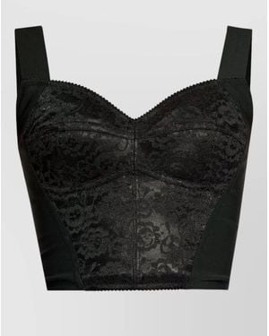 Dolce & Gabbana Stretch Jersey Corset Top Cropped Silhouette - Black