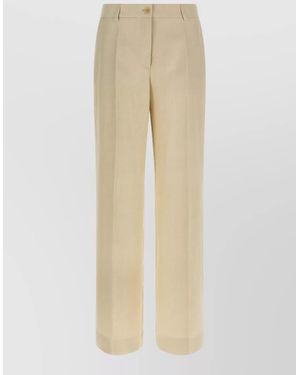 P.A.R.O.S.H. Raisa26 Tailored Pants Belt Loops Pockets - Natural