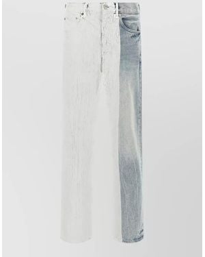 Purple Crackle Mid-Rise Straight-Leg Jeans - White