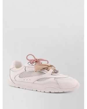 Pinko Leather Mesh Low-Top Trainers - Pink