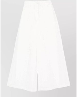 forte_forte Embroidered High-Rise Wide-Leg Cropped Cotton Trousers - White