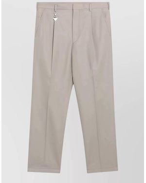Prada Tailored Trousers Belt Loops Front Pleats - White