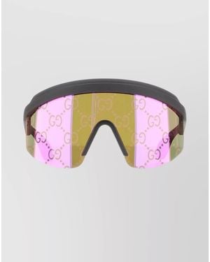 Gucci Curved Rubberized Frame Sunglasses - Multicolor