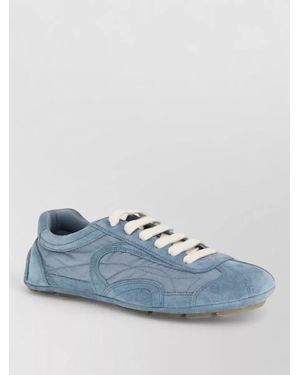 Prada Leather Low-Top Sneakers - Blue