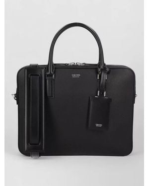 Tom Ford Briefcase Top Handle Detachable Shoulder Strap - Black