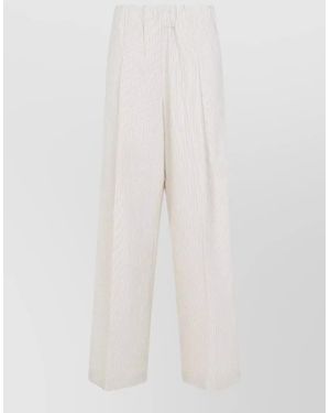 Dries Van Noten Pila Pants Striped Wide Leg Lightweight - White
