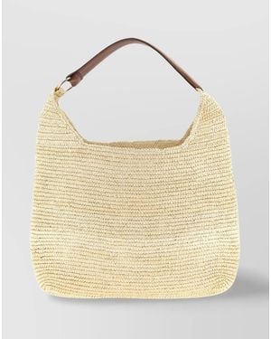 Maison Michel Raffia Cristiana Shoulder Bag - Natural