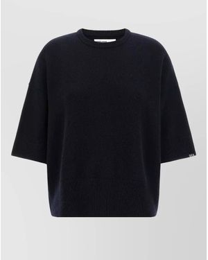 Extreme Cashmere Cashmere Ribbed-Hem 3/4-Sleeve Jumper - Blue