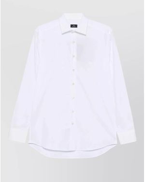 Etro Roma Logo Shirt Regular Fit Long Sleeves - White