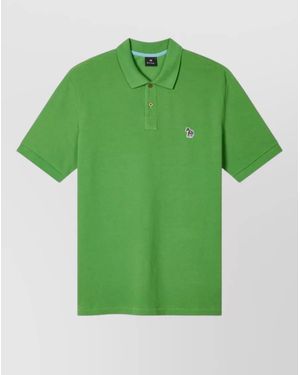 Paul Smith Logo Polo Shirt Short Sleeves Zebra Motif - Green