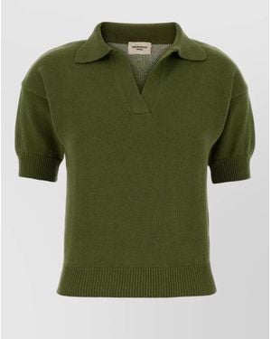Weekend by Maxmara Albero Cotton Polo Shirt Short Sleeves - Green