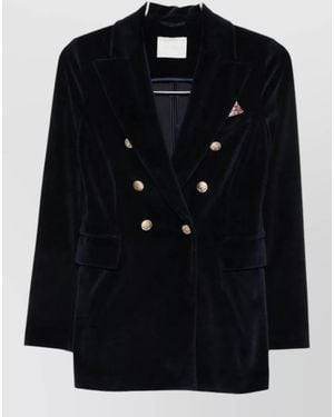 Circolo 1901 Cotton Double-Breasted Suit Jacket - Black