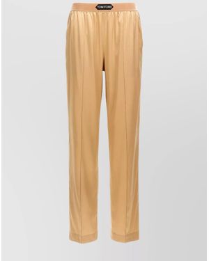 Tom Ford Silk Track Trousers - Natural