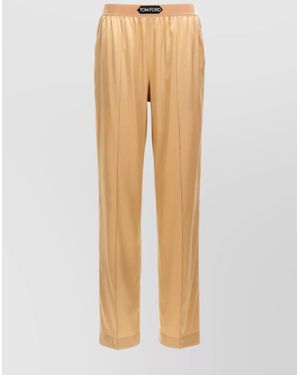 Tom Ford Silk Track Trousers - Natural