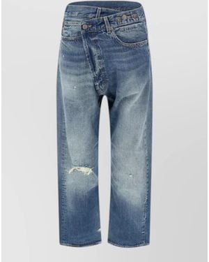 R13 Cotton Crossover Jeans Straight Five Pocket - Blue