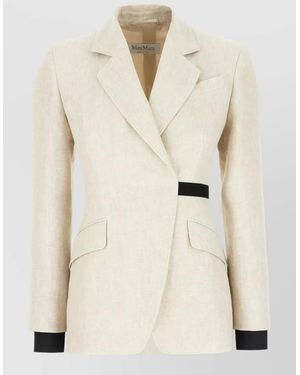 Max Mara Tailored Jacket And Waistcoat Belt Detail - Natural