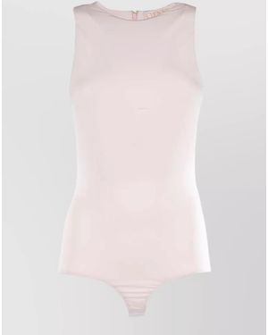 Genny Sleeveless Round Neck Summer Top - Pink