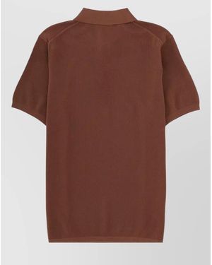 Aspesi Cotton Polo Shirt Regular Fit Short Sleeves - Brown