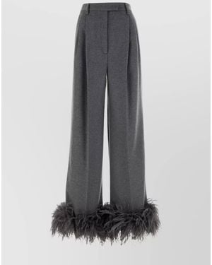 Prada Cashmere Wide-Leg Trousers - Grey