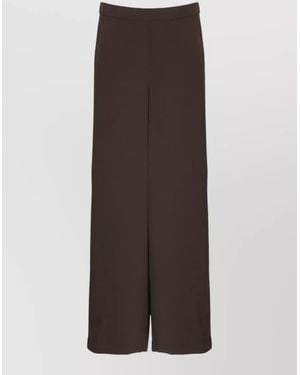 P.A.R.O.S.H. High Rise Straight Leg Pants Contrast Panels - Brown