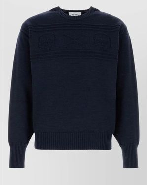 McQueen Wool Jumper Crew Neck Long Sleeves - Blue