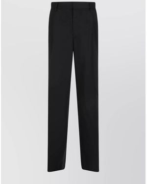 Lardini Pants With Pleated Front And Belt Loops - Black
