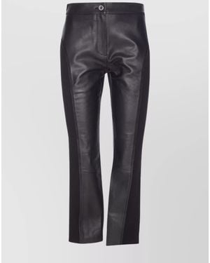Pinko Leather Slim-Fit Trousers - Grey
