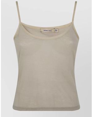 Paloma Wool Nasem Scoop Neck Top Adjustable Straps - Natural