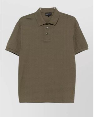 Emporio Armani Logo Cotton Polo Shirt Short Sleeves - Green