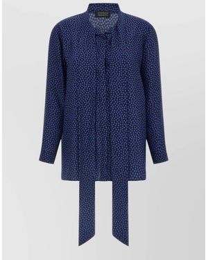 Gianluca Capannolo Silk Polka Dot Lavallière Blouse - Blue
