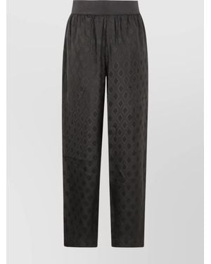Uma Wang Geometric Pattern Relaxed Fit Elastic Waistband - Gray