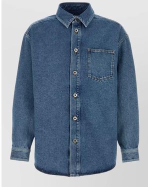 Loewe Long Sleeve Denim Shirt With Chest Pocket - Blue