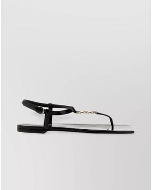 Versace Patent Leather Medusa Sandals - Metallic