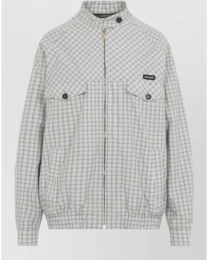 Miu Miu Checked Blouson Recycled Polyamide Cotton - Grey