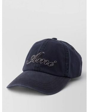 Ami Paris Ami Logo Cap Structured Cotton Silhouette - Blue